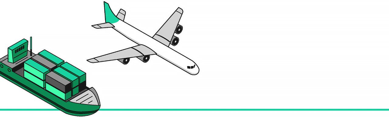 air and ocean shipping icon