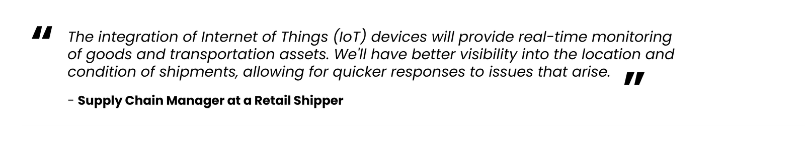 Pull quote of logistics pro about KPI management